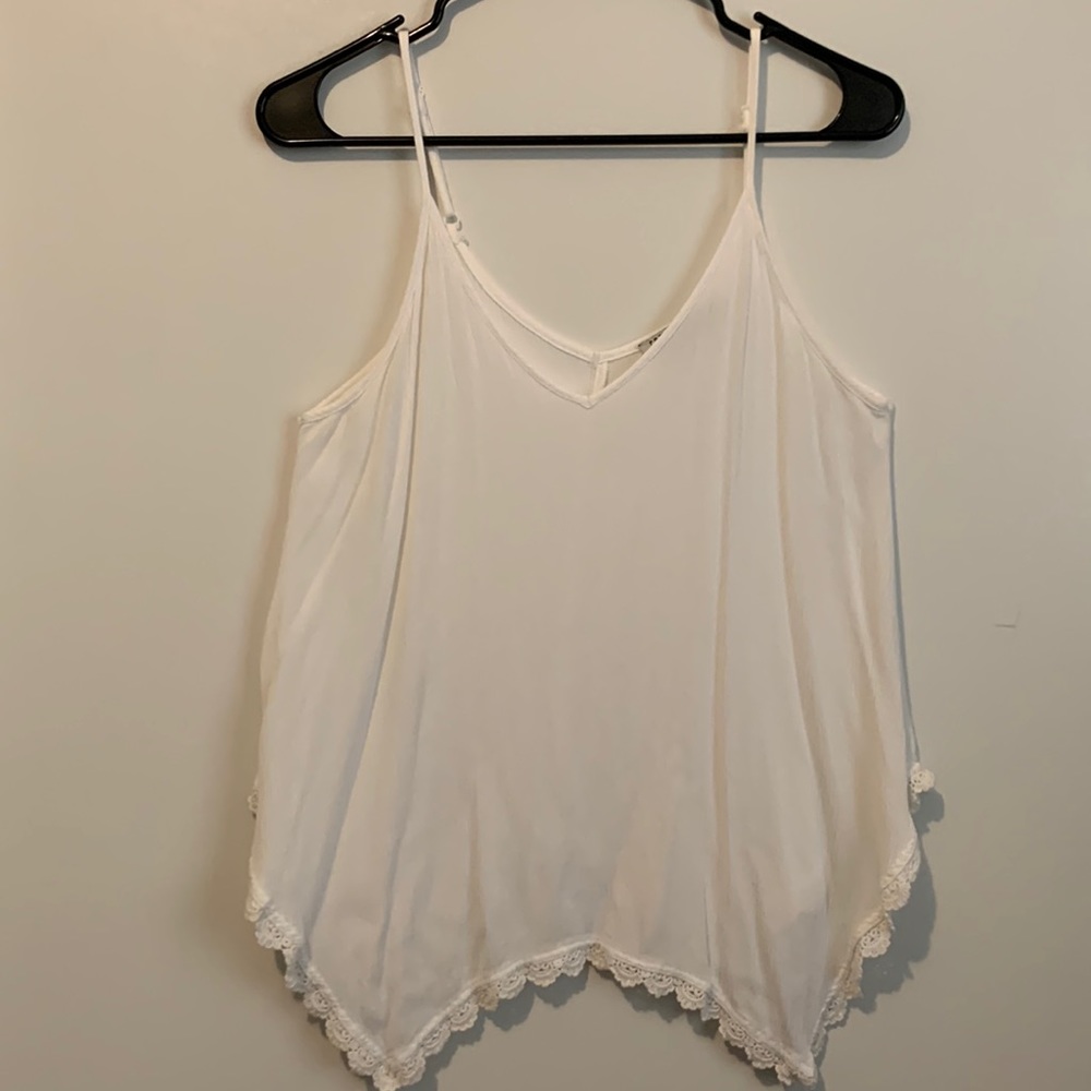 Cotton On (White) Flowy Spaghetti Strap with Lacing Detail on Bottom